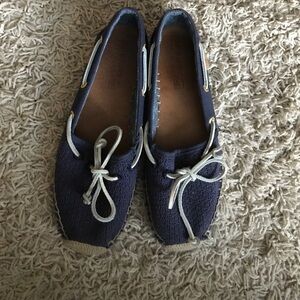 Navy woven Sperry Top-Sider espadrille flats